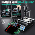 YIHUA 853AAA 1200W Preheating Station PCB Preheater Soldering Station BGA Rework Station Soldering Iron Heat Gun Welding Station