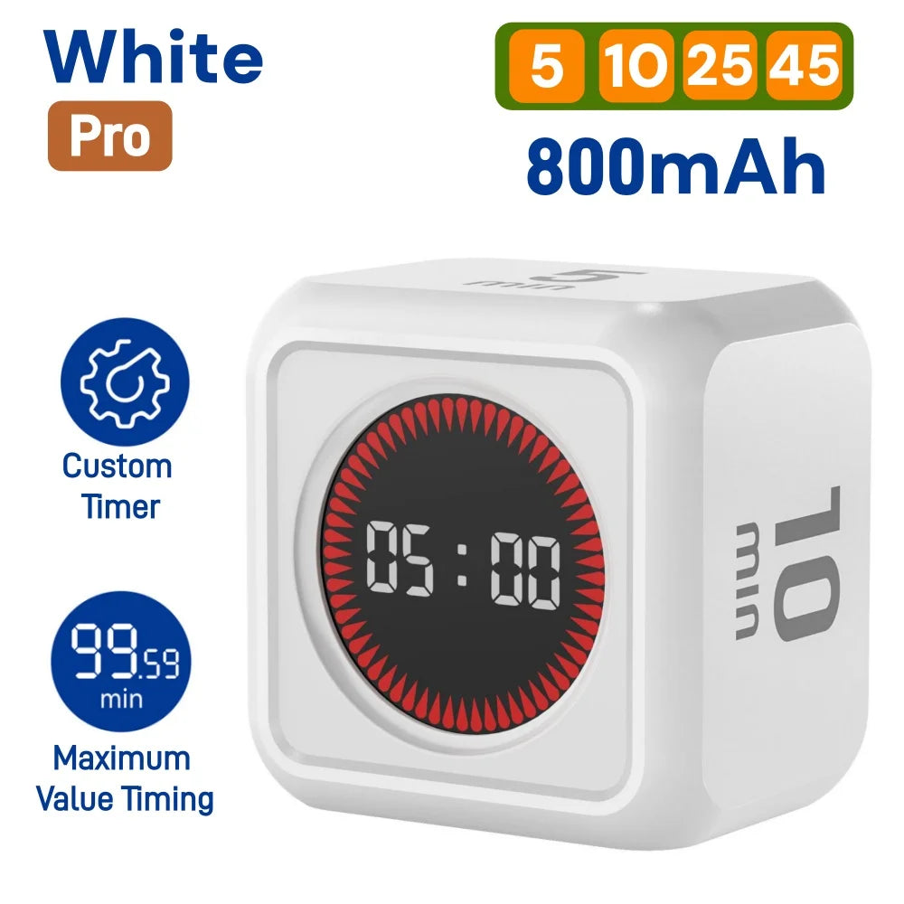Visual Study Timer for Kids Focus Pomodoro Clock with Gravity Sensor Flip Mute Countdown Tool Homework Exam Time Management Gift
