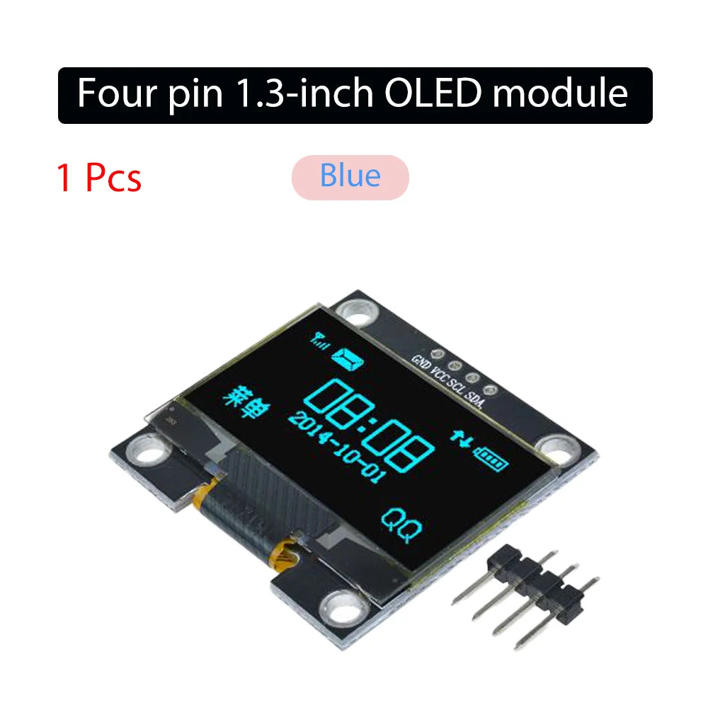 1-5PCS 1.3" IIC Digital OLED Display Module Serial 128x64 SSH1106 White Blue LCD LED Screen Board I2C Communicate for Arduino