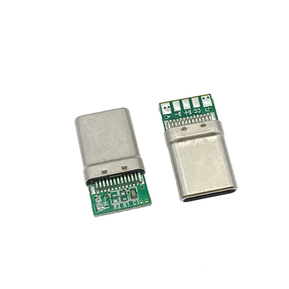PCB Board Plug USB 3.1 Type-C PD 20W Connector 5Pin Male Receptacle Adapter to Solder Wire & Cable High Current Support