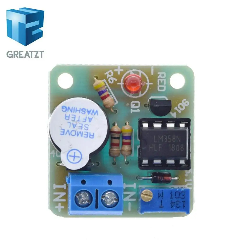 12V LM358 Accumulator Sound Light Alarm Board Buzzer Prevent Over Discharge Controller Module Without Overvoltage Protection