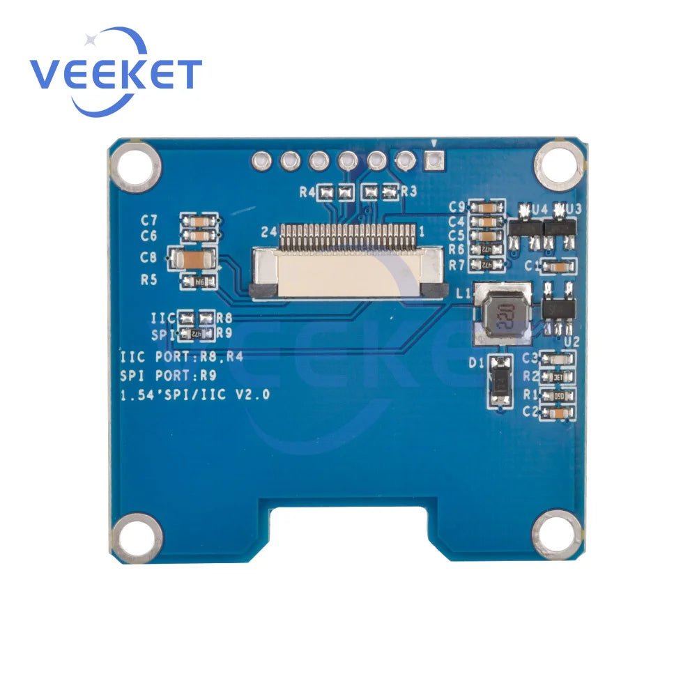 1.51 Inch 24PIN SPI/IIC/Parallel COG 3.3V Blue PMOLED Transparent OLED Screen SSD1309 Graphic 128x64 128x56 Display