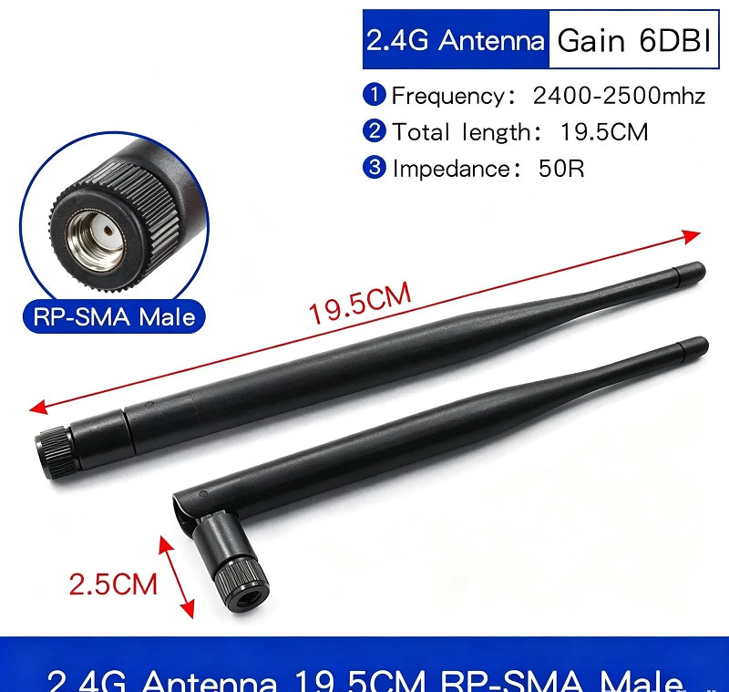 WiFi Antenna 6DBI 2.4GHz Foldable Glue Stick Antenna SMA Male Connector 2400-2500MHz Signal Booster For WiFi Router Wireless