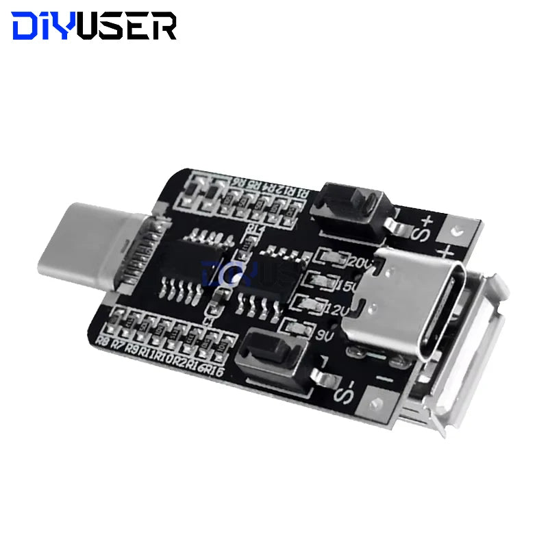 USB Type-C PD Trigger Module 100W 5A QC3.0 Adapter Cable 5V 9V 12V 15V 20V Output for Laptop Charger Power Supply DIY
