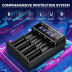 USB LCD Battery Smart Charger 1/2/4 Slots Dual For 18650 3.7V Rechargeable Lithium Battery For 1.2V NI-MH AA / AAA Battery