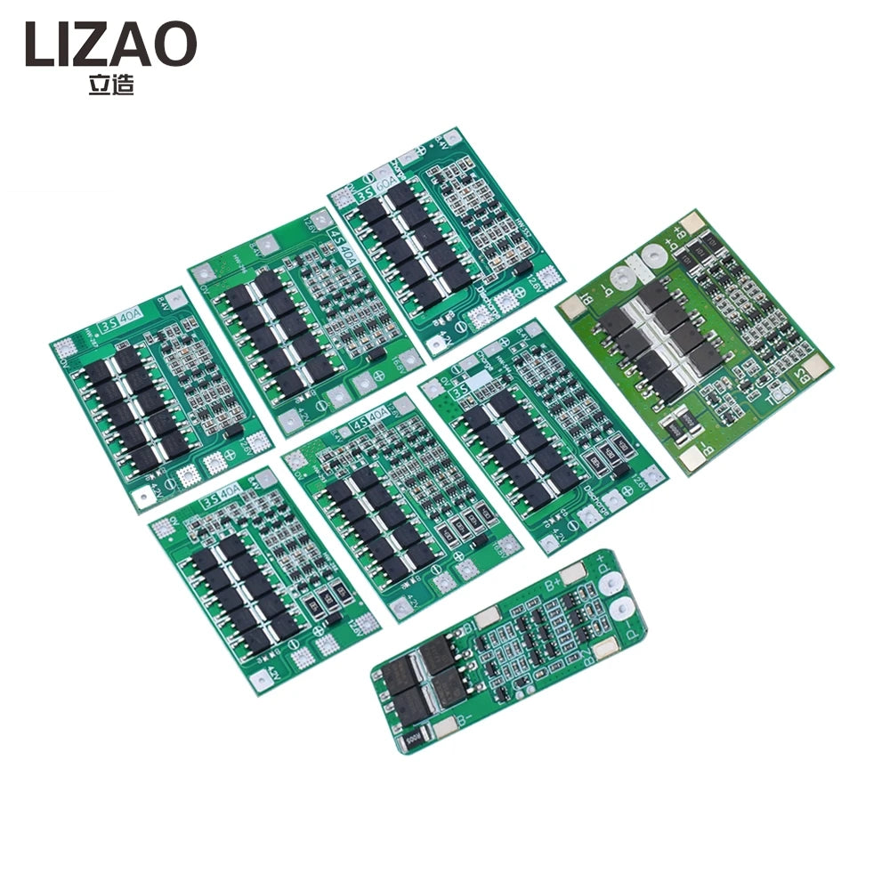 LIZAO 3S 4S BMS 20A 40A 60A 18650 Li-ion Battery Protection Board 11.1V-16.8V Enhanced Balance Charger Module