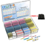 640/250PCS Waterproof Heat Shrink Butt Crimp Terminals Solder Seal Electrical Wire Cable Splice Terminal Kit with Hot Air Gun