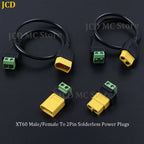 1PC XT60 Male/Female To 2Pin Solderless Power Plugs for Solar Panels Drone XT60 Connectors Screw Terminal Adapter