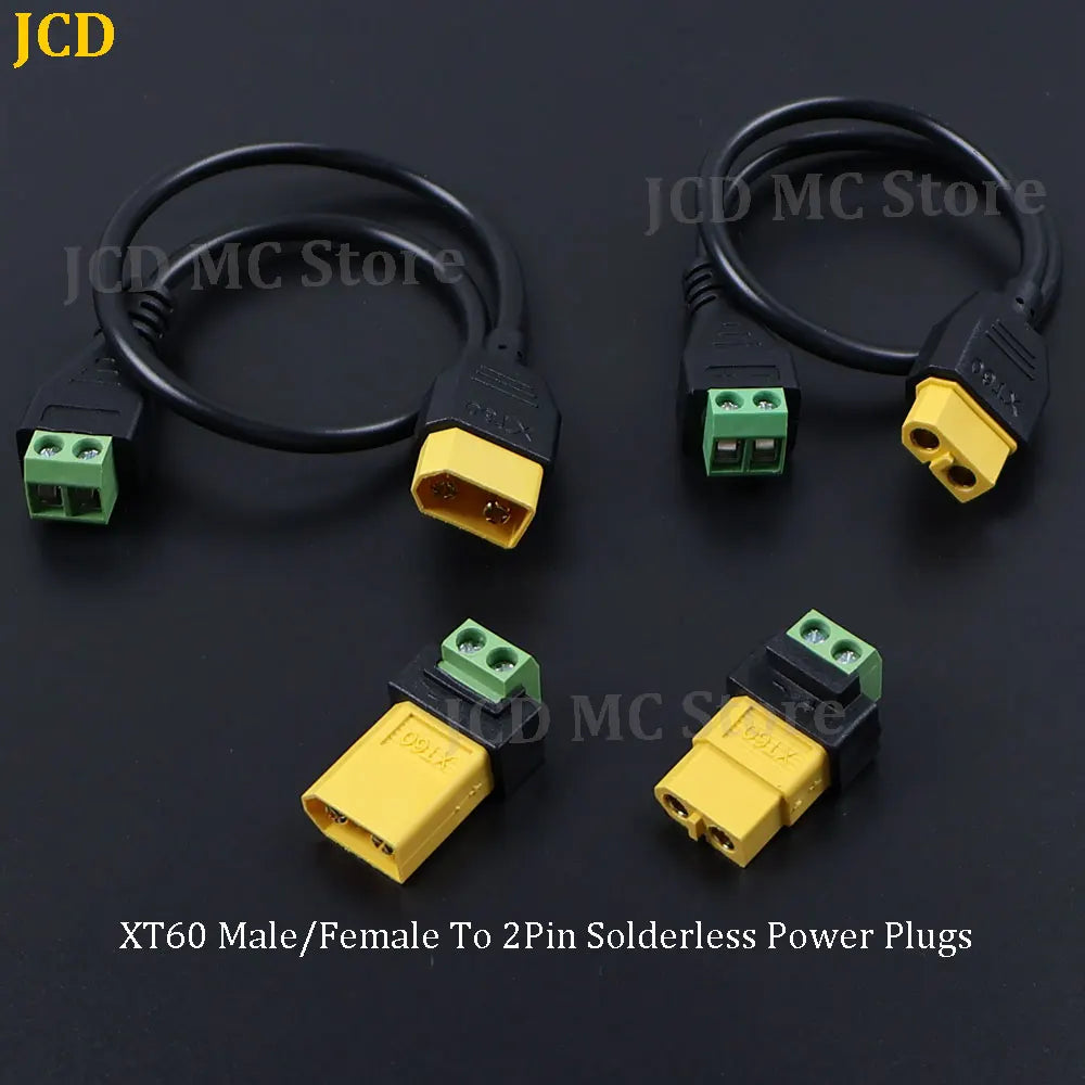 1PC XT60 Male/Female To 2Pin Solderless Power Plugs for Solar Panels Drone XT60 Connectors Screw Terminal Adapter