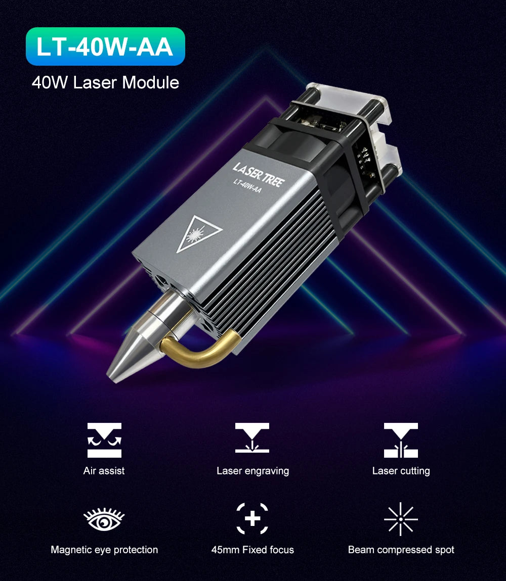 LASER TREE 20W Laser Module 450nm 40W TTL Blue Light Laser Engraver Head for Laser Engraving Cutting Machine Wood Working Tools