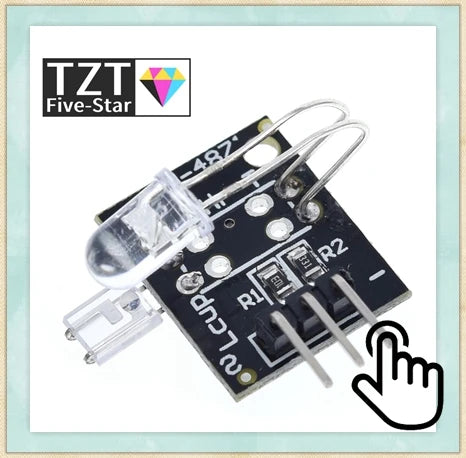 TZT 1/3PCS KY-008 3pin 650nm Red Laser Transmitter Dot Diode Copper Head Module for arduino DIY Kit