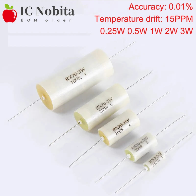 1PCS RX70 High Precision Low Temp Drift Instrument Calibration Standard Resistor 0.01% 0.25W 0.5W 1W 2W 3W 50 100 150 200 1M Ohm