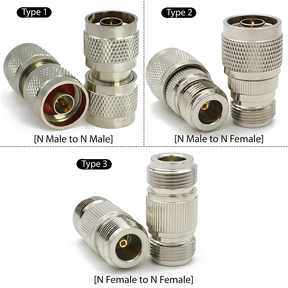 1pcs L16 N Type Male Plug To N-Type Female Connector Straight RF Coaxial Antenna Adapter 50 Ohm Durable Brass High-Performance