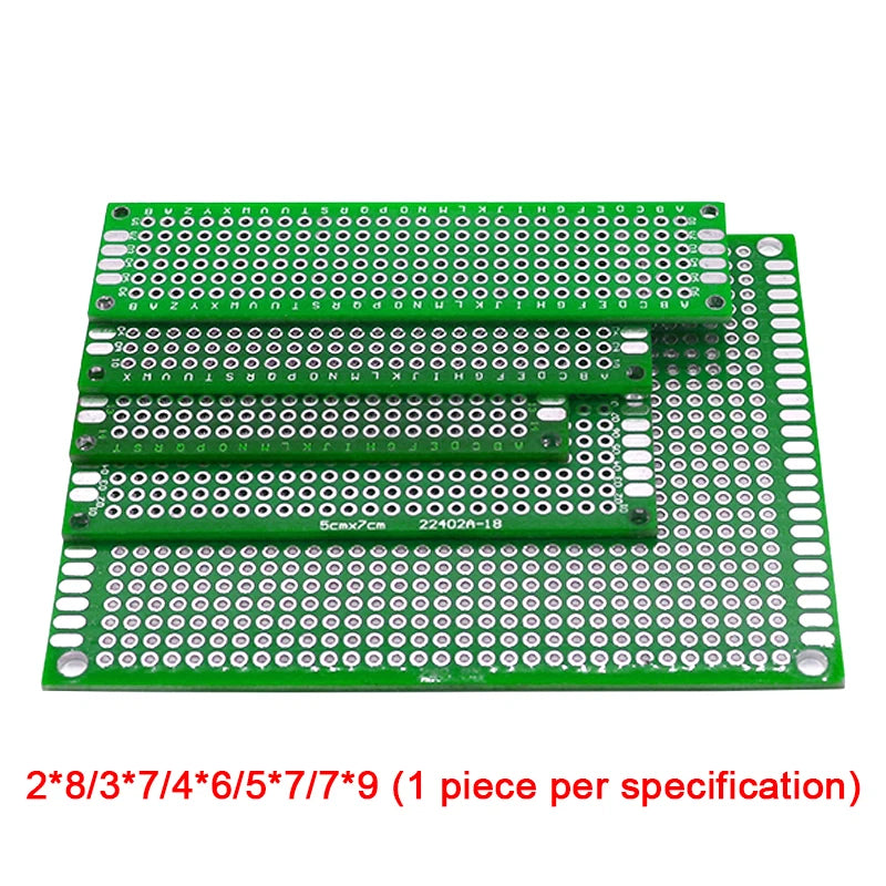 5PCS/Lot 2*8/3*7/4*6/5*7/7*9CM Double Side Prototype DIY Universal Printed Circuit PCB Board Protoboard PCB Kit Breadboard Set