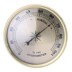 652F Diameter 90mm Gold Frame Wall Hanging Wireless Alarm Clock Barometer Thermometer Hygrometer for Indoor Outdoor