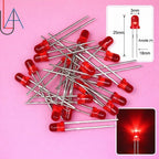 SAMIROB 60/100Pcs 3mm LED Diode Kit F3 Schottky Assorted Diode Red White Green Blue Yellow Orange Pink Purple Warm White for DIY