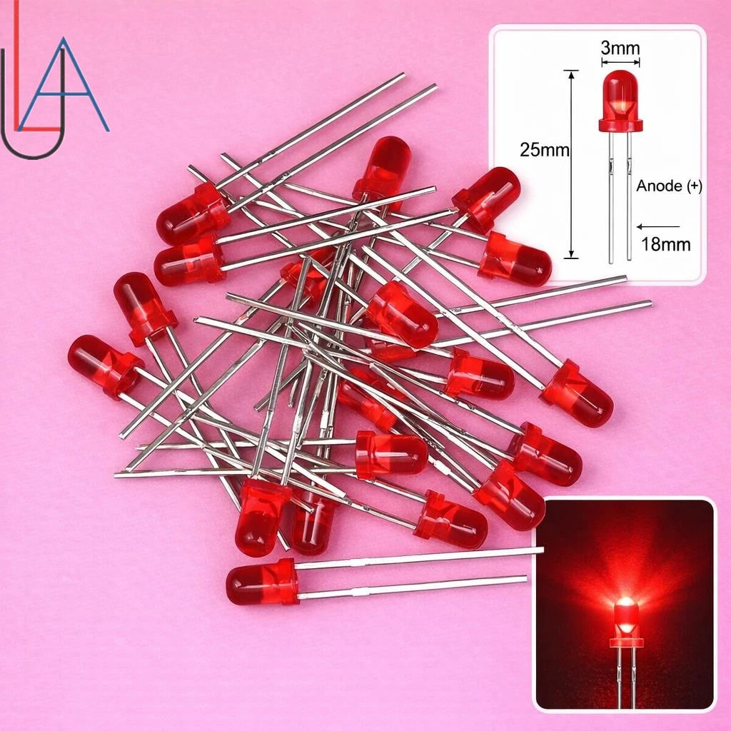 SAMIROB 60/100Pcs 3mm LED Diode Kit F3 Schottky Assorted Diode Red White Green Blue Yellow Orange Pink Purple Warm White for DIY