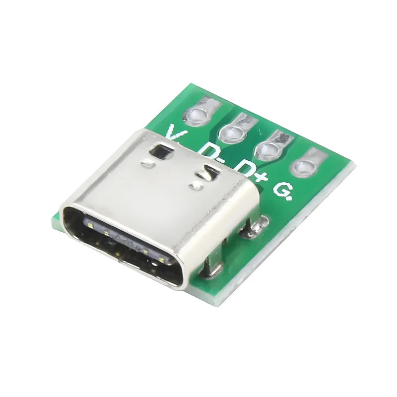 1 Pcs Female Connector USB 3.1 Type -C Breakout Board with PCB Converter Board for Data Line Wire Cable Transfer