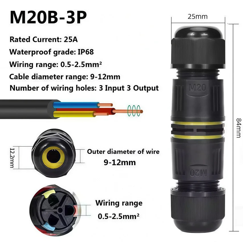 Heavy Duty Quick Connect Terminal Block T-type, IP68 Waterproof 2/3/4/5Pin for Secure & Fast Damp-Proof Wiring Connector