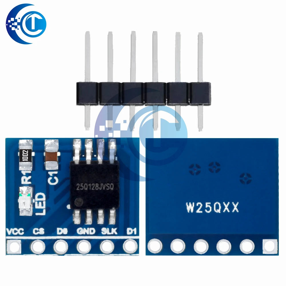 W25Q128FV 128Mbit (16MB) SPI NOR Flash Memory Module - 3.3V BV/FV Package for STM32 Development