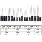 15 Values Electrolytic Capacitor Assortment Kit, 270Pcs 0.1uF to 470uF Aluminum Electrolytic Capacitors Set
