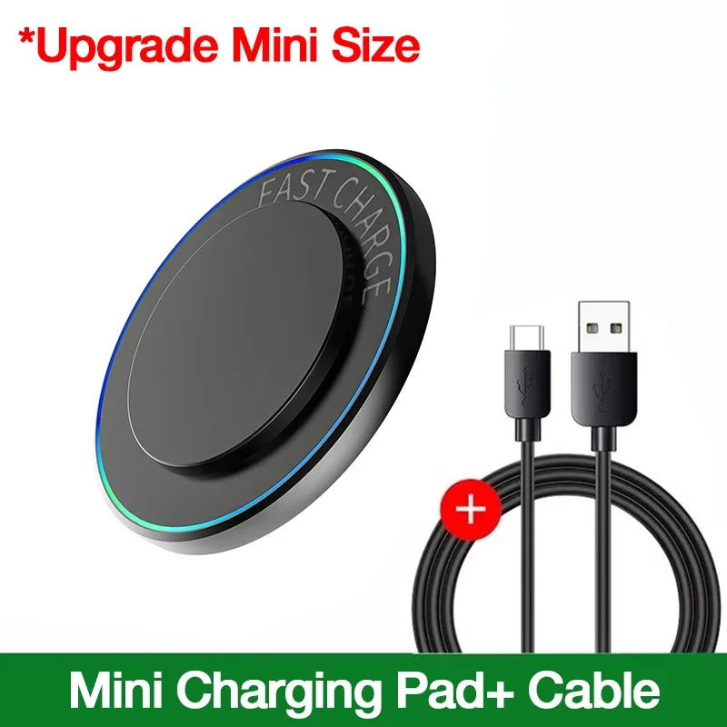 Portable Mini Desktop Wireless Charger Stand Pad For iPhone 17 16 15 14 13 12 Pro Max Samsung S25 Xiaomi Fast Charging Station