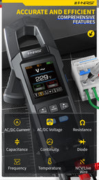 FNIRSI DMC-100 Clamp Meter 10000 Counts TRMS AC/DC Current Amperemeter Clamp 600A Digital Multimeter USB Charge Electrician Tool