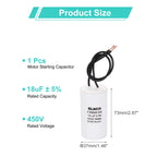 1/2Pcs CBB60 Running Capacitor 3-100uF 450V 2 Wire Electric Air Compressor Motor Run Starting Capacitor for Washing Machine