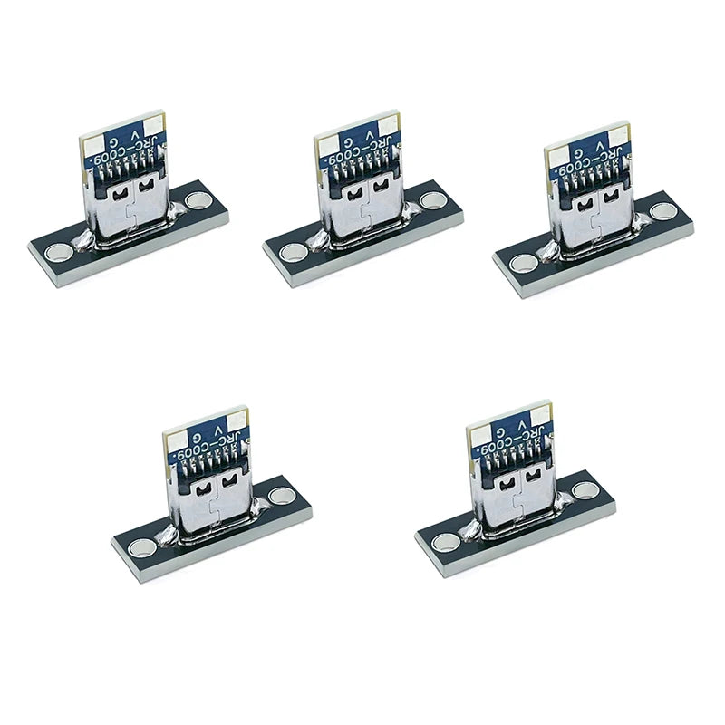 5/20Pcs USB Jack 3.1 Type-C 2Pin 4Pin Female Connector Jack Data Charging Port Small Electrical Charging Base with Fixing Plate