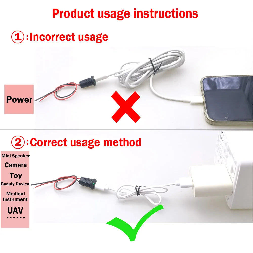 2/5PC USB C High Current Charging Socket with Nut Snap Lock Plate TYPE-C LED Lamp Female Type C Waterproof Female Connector Jack