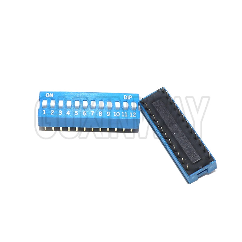 10PCS Slide Type Switch Module 2.54mm 1 ~ 12 Bit Position Way DIP Blue Pitch Toggle Switch Blue Snap Switch For PCB 8PIN 6PIN