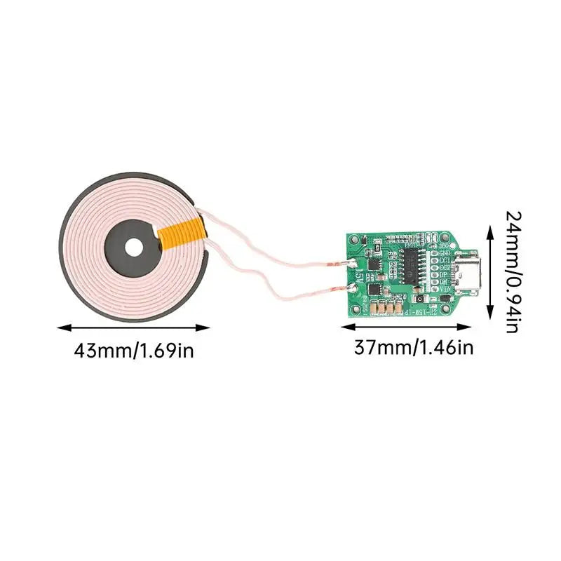 ♦15W Type-c Wireless Charging Module Coil Transmitter Board High Efficiency Inductive Charger DIY Circuit Module