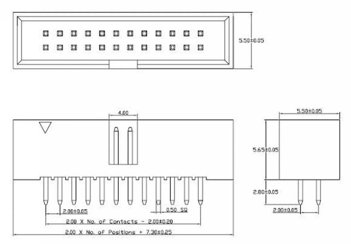 10pcs 2mm 2.0mm Pitch DC3 Male Connector 6 8 10 12 14 16 18 20 24 26 30 34 40 44 50 60 Pin DIP Straight Box Header IDC Socket