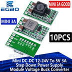 10PCS Mini DC-DC 12-18V To 5V 3A Step Down Power Supply Module Voltage Buck Converter Adjustable 97.5% 1.8V 2.5V 3.3V 5V 9V 12V