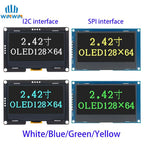 2.4" 2.42 inch 128x64 OLED LCD Display Module SSD1309 12864 7 Pin SPI/IIC I2C Serial Interface for Arduino UNO R3 C51