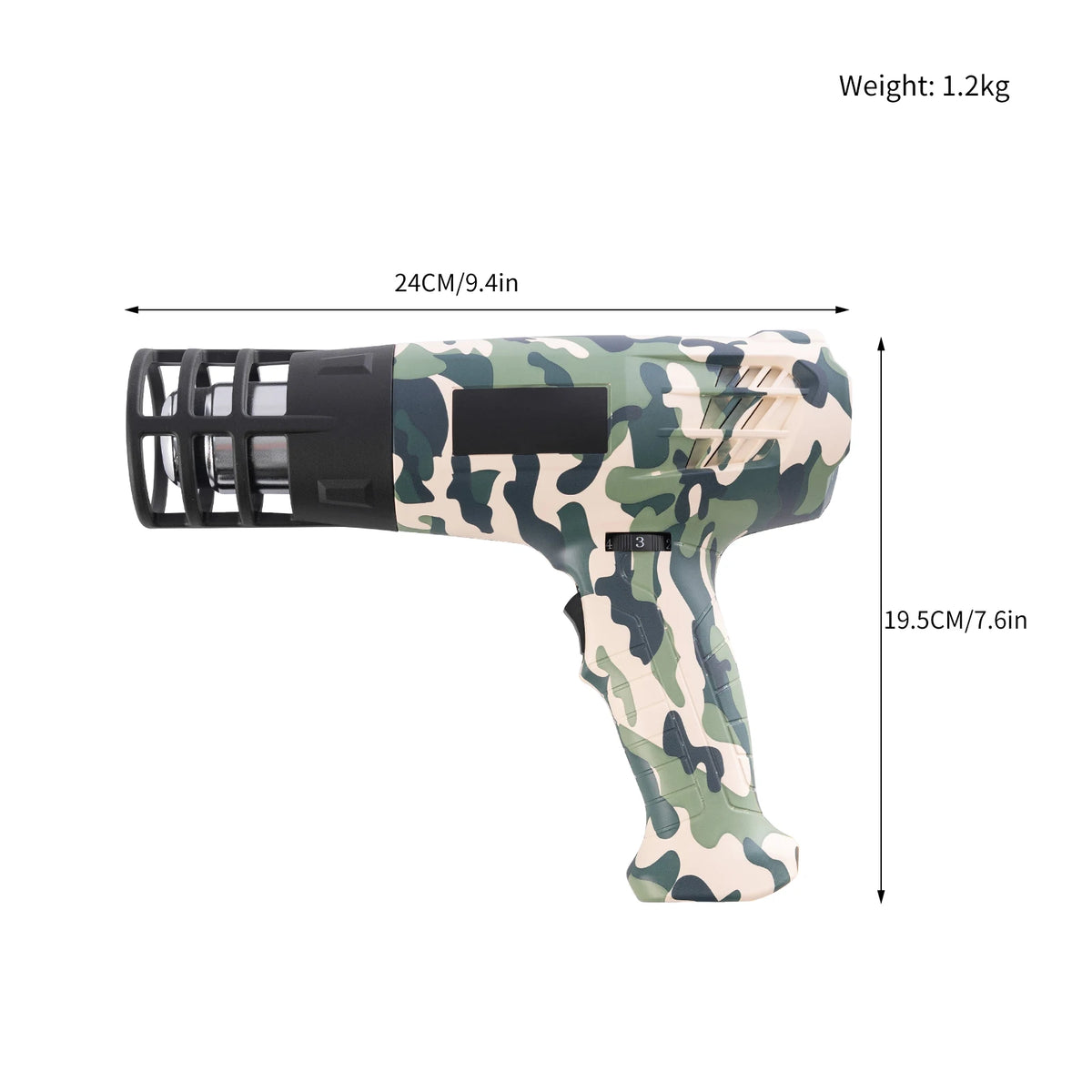 2000W Digital Display Heat Gun Adjustable Temp Anti Scald Hot Air Gun For Car PPF Vinyl Wrap Window Tint Heat Shrink Repair Tool