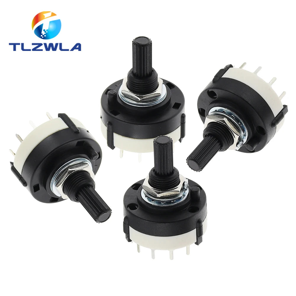 1PCS RS26 Plastic 4 Pole 3 Position Rotary Band Switch 2 Pole6 Position  1 Pole12 Position Handle Length 21MM Axis Band Switch