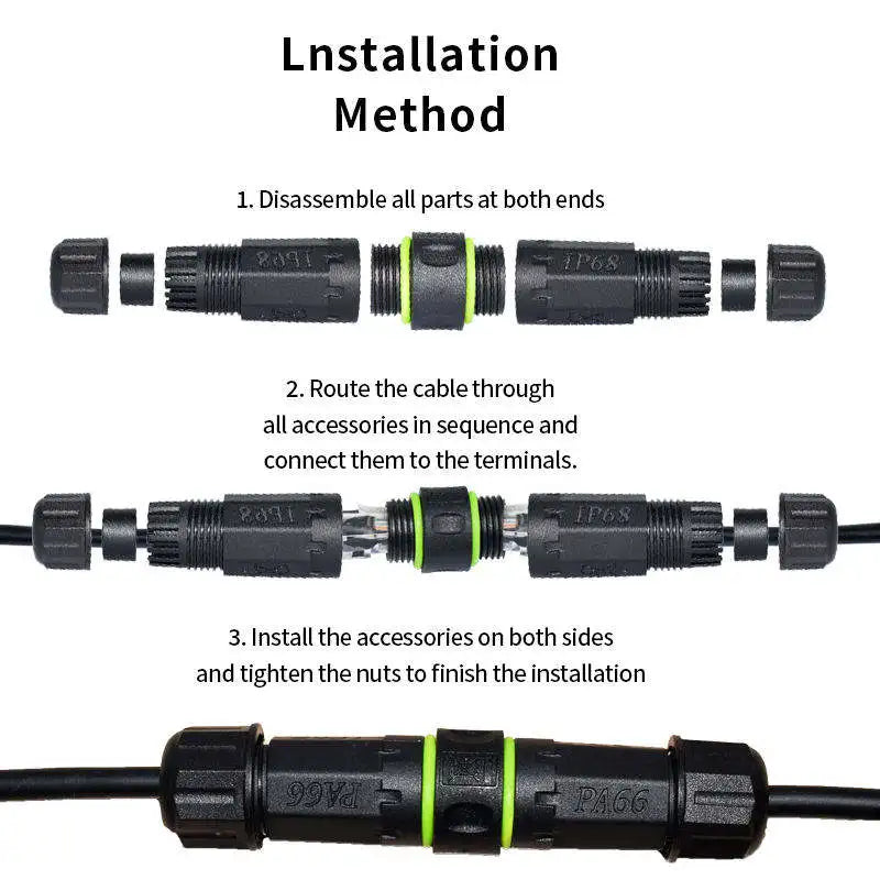 Waterproof M16 RJ45 Mount Panel Socket Wire IP68 8P8C RJ45 Male to Female Network Connector Ethernet Cable Connection Extender