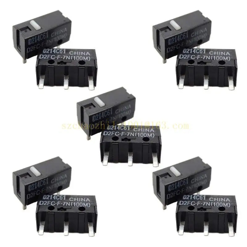 Original Mice Micro Switches D2FC-F-7N(100M) 3Pin WhiteDots 100Millions Clicks,3Pin WhiteDots Touch Switches Micro Hot 100Millio