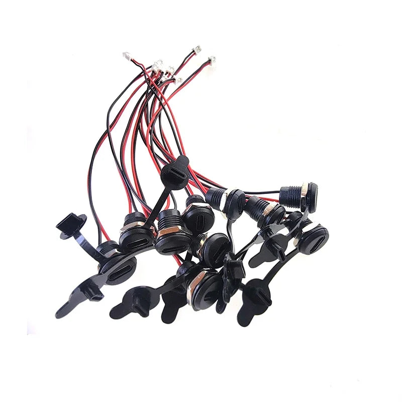 10Pc Type-C USB-C Connector Waterproof with PH 2.0 Nut Locking Panel Mounting Female TPC Waterproof Fast Charging Jack Port