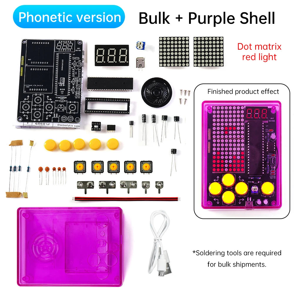 DIY Game Kit Retro Classic Electronic Production Kit Soldering Welding Tranning Set Snake Plane Racing Mini Pixel Game Console