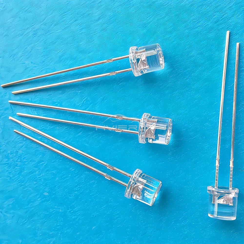 100/1000PCS 5mm Flat Top F5 Emitting Diode LED Wide Angle Ultra Super Bright Bulbs Light Lamp Diodes White Red Yellow Blue Green