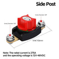12-48V Car Isolator Disconnect Rotary Switch 275A On/Off Battery Power Cut Master Switch Disconnect Isolator for Car RV Boat