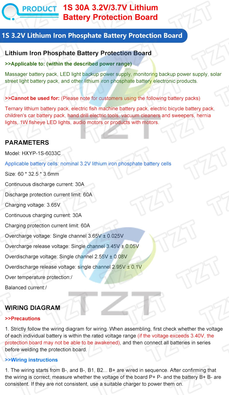 1/3PCS BMS 1S 30A 3.2V LiFePO4 / 3.7V Lithium Battery Protection Board 18650 4.2V Charging Voltage/Short Circuit