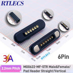 3A Magnetic Spring Loaded Pogo Pin Connector 24VDC LED Snap-on JST SM JR Servo Extended Cable 5/6/7/8/9 Pin Male Female Blind