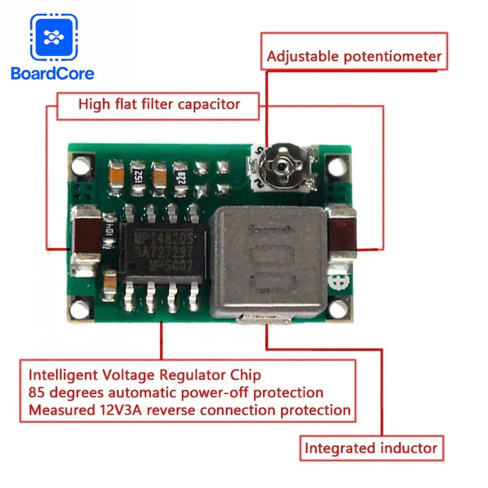 1-10PCS Mini360 DC-DC Buck Converter Module 4.75-23V To 1-17V Ultra-small Drone Synchronous Step-Down Power Supply Ultra LM2596