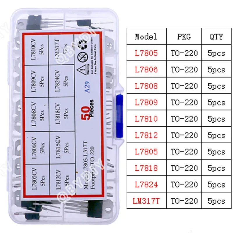 TO92 TO126 TO220 DIP Triode PNP NPN Field-Effect Transistor Assorted Kit Mosfet Thyristor mixed set