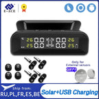 E-ACE K07 TPMS Solar Sensor Intelligence Wireless Tire Pressure Monitoring System Temperature Warning With 4 Sensors