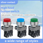 10Pcs 22MM High head Momentary Push Button Switch 1NO1NC SPDT 10Amp 600V Metal Head Waterproof IP65,Control power button switch