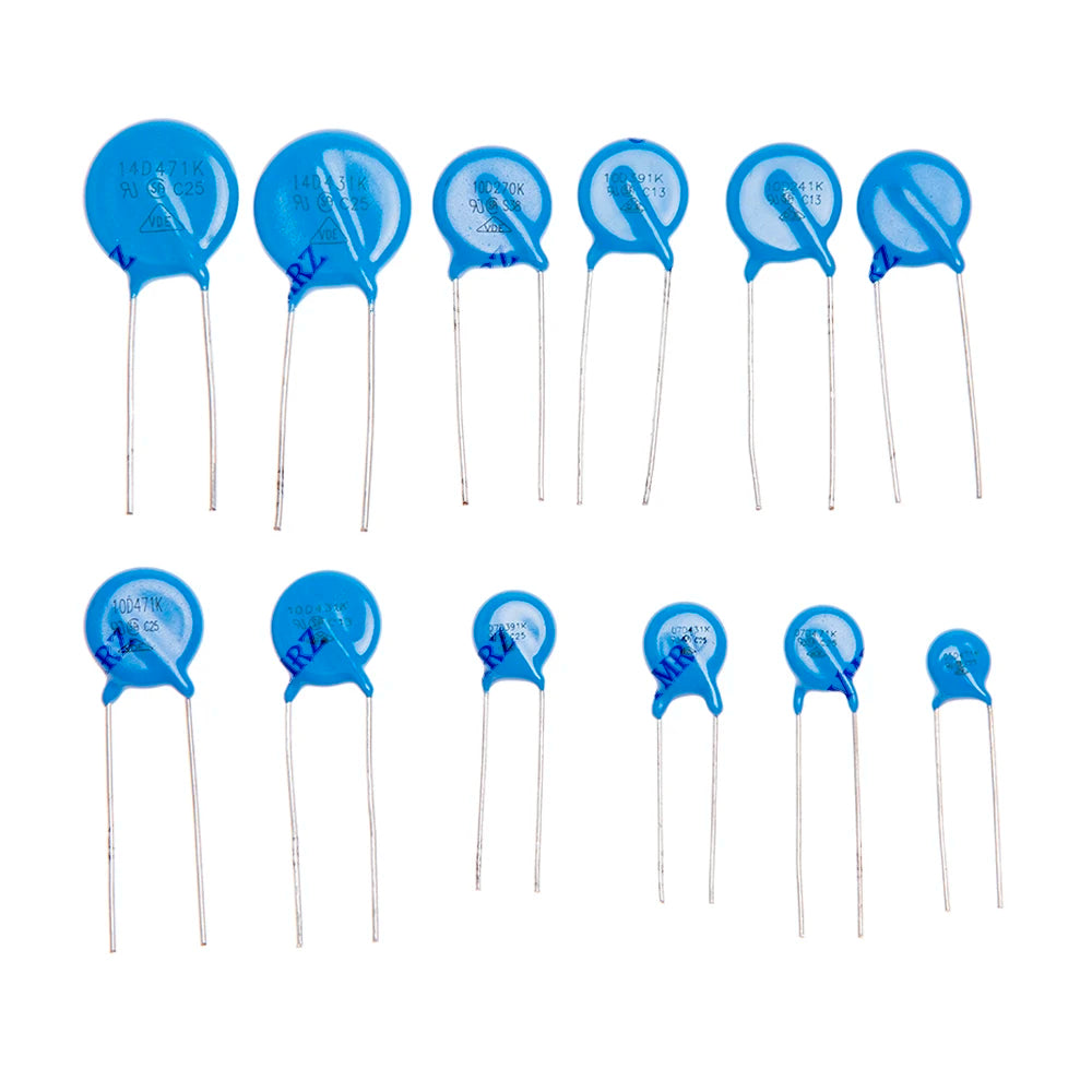 120PCS 12Values Varistor Resistor Kit 5D471K 7D471K Etc. DIP Package for Surge Protection Projects 10D241K 14D471K/431K